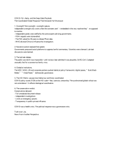 COVID-19, Liberty, and Deep-State Playbook: Global Response Analysis
