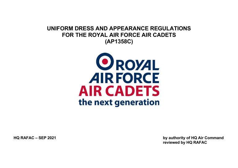 RAFAC Uniform Dress & Appearance Regulations Manual