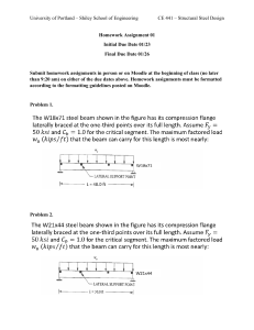 CE 441 Structural Steel Design Homework 01