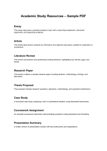 Academic Study Resources Sample PDF
