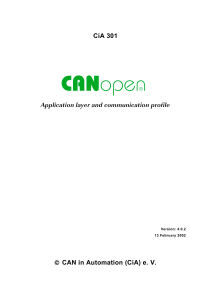 CANopen Application Layer & Communication Profile Standard