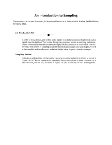 Introduction to Sampling: Digital Signal Processing Basics