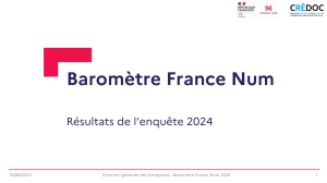 Barom&egrave;tre France Num 2024 - R&eacute;sultats de l'enqu&ecirc;te sur la num&eacute;risation des TPE/PME