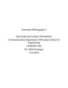 Annotated Bibliography on Plastic Pollution Solutions