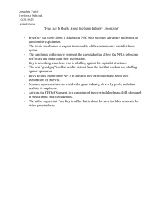 Free Guy Film Analysis: Game Industry Unionizing