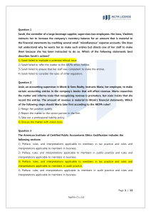 AICPA Ethics Practice Questions