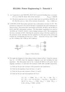 ELL303 Power Engineering I Tutorial 1 - IIT Delhi