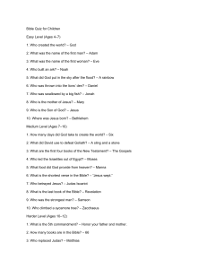 Bible Quiz for Children: Easy, Medium, and Hard Questions