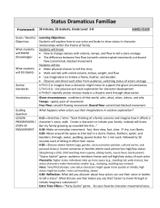 Status Dramaticus Familiae: Theatre Lesson Plan for Grades 6-8