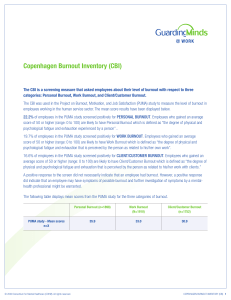 Copenhagen Burnout Inventory (CBI) - Burnout Screening Tool