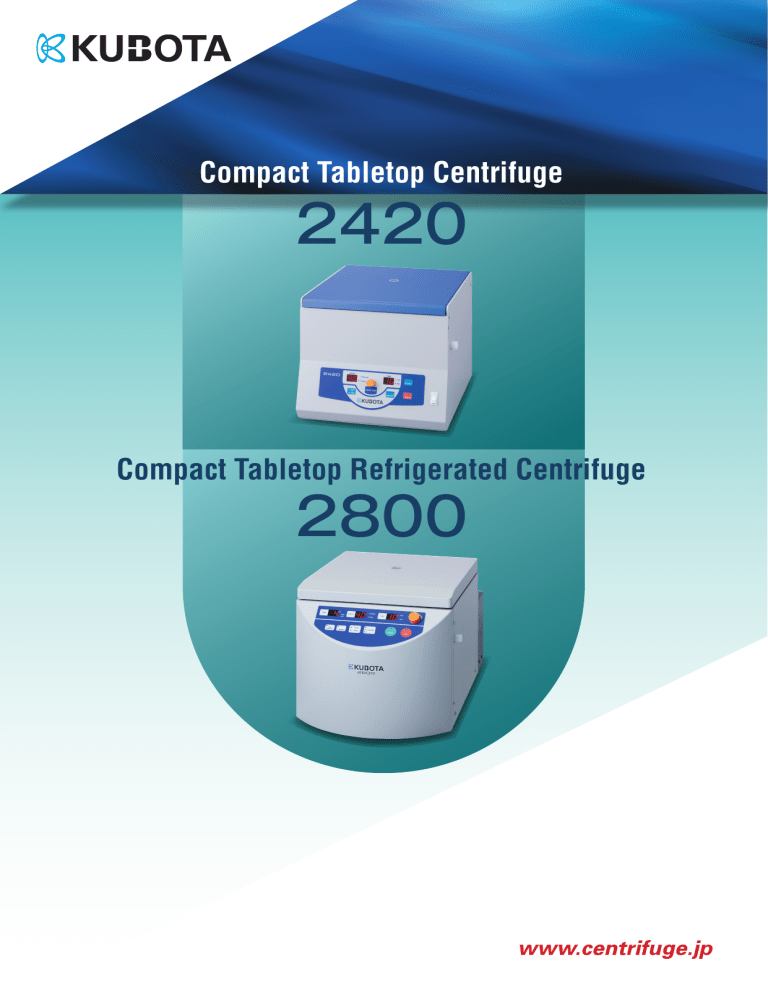  Kubota 2420 & 2800 Centrifuge Specs Illustration 