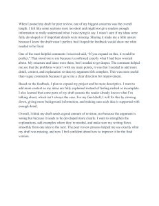 Peer Review Reflection: Improving Draft Quality