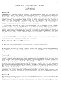Macroeconomics Problem Set: GDP, GNP, and National Accounts