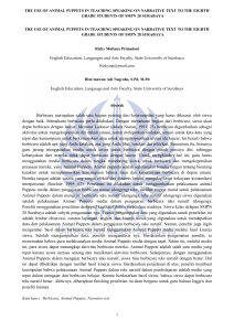 Animal Puppets in Teaching Speaking Narrative Text to 8th Graders