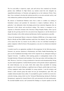 Personal Statement for IMIM Master's Program