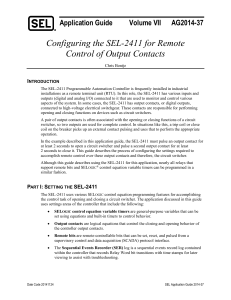 SEL-2411 Remote Output Contact Configuration Guide