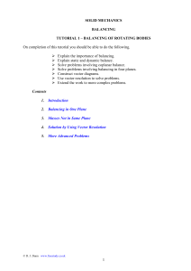 Solid Mechanics Tutorial 1: Balancing of Rotating Bodies