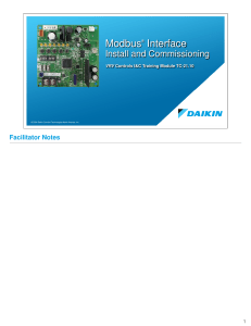 Daikin Modbus Interface Training Manual