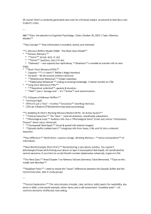 Cognitive Psychology: Memory Models Class Notes