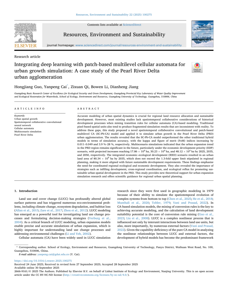 Deep Learning for Urban Growth Simulation