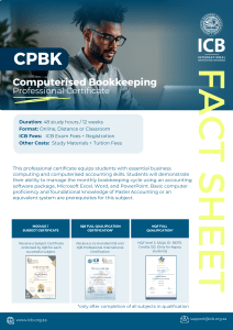 Computerised Bookkeeping Professional Certificate | ICB