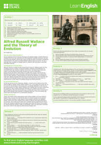 Wallace & Evolution English Worksheet
