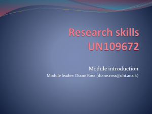 Research Skills Module Introduction UN109672
