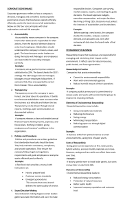 Corporate Governance Principles & Stewardship
