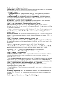 Signals and Systems: Modulation & Communication Systems