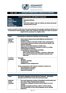 Romanian History Curriculum Overview Grades 6-7