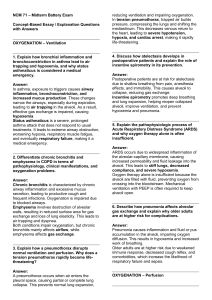 NCM 71 Midterm Exam: Oxygenation & Ventilation Questions