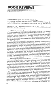 Book Review: Foundations of Sport and Exercise Psychology