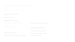 Service Management Mix: 7Ps of Service Marketing