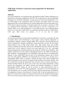 NMR Study of PEG-Coated Iron Oxide Nanoparticles for Biomedical Use