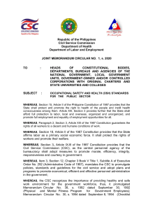 Philippines OSH Standards Public Sector Circular 2020