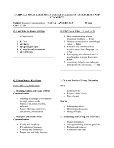 Business Communication Answer Key FYBBI Set A