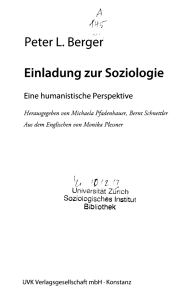 Einladung zur Soziologie: Humanistische Perspektive