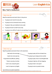 New Year's Resolutions Worksheet for Kids