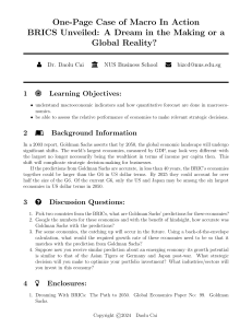 BRICS Unveiled: A Dream in the Making or a Global Reality? - Macroeconomics Case Study