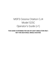 MSFS Cessna Citation CJ4 Operator&rsquo;s Guide (v1)