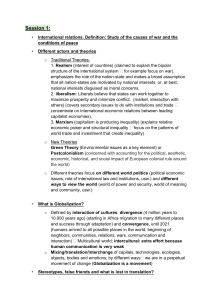 International Relations: Theories & Globalization