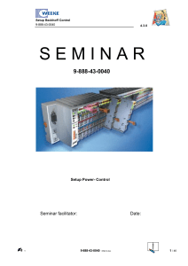 Beckhoff Control Setup Seminar Manual