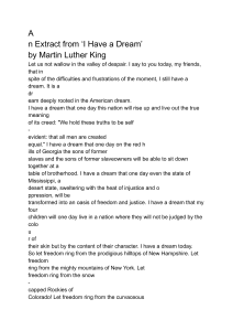 I Have a Dream Speech Excerpt by Martin Luther King