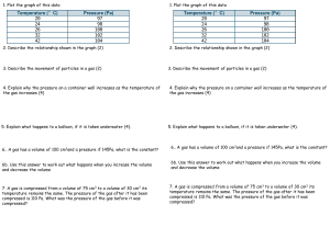 Gas Laws Worksheet: Temperature, Pressure, Volume