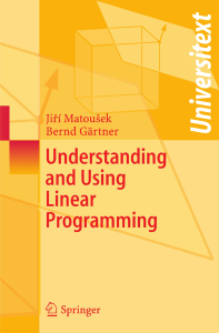 Understanding and Using Linear Programming Textbook