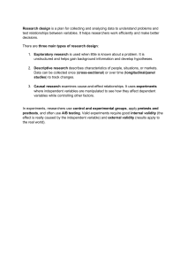 Research Design: Types and Experiments