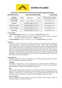 Electronics Course Syllabus - Oslomet University