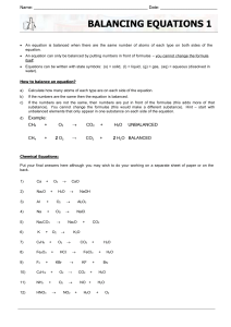 Balancing Chemical Equations Worksheet 1