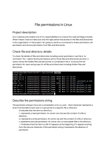 File Permissions in Linux: A Cybersecurity Project Guide