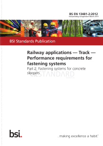 BS EN 13481-2:2012 Railway Track Fastening Systems Standard